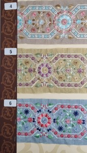 Rubans et lacets brodés à la machine de 1.5 pouces de largeur sur mesure 100% coton dans divers modèles de couleurs vives pour les robes de mariée - Product Image 4