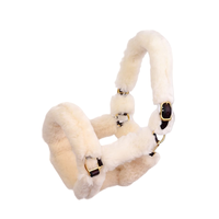 Licol équestre en cuir de haute qualité avec peau de mouton avec boucles et raccords en laiton massif produit pour chevaux équipement pour chevaux