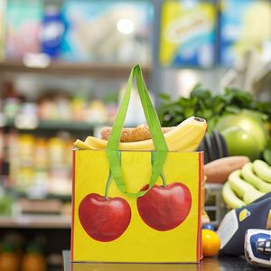 Rpet Non-Woven Customizable Supermarket Shopping Bags Daily Use Reusable Fruit Design Grocery Tote for Exhibition - Product Image 1