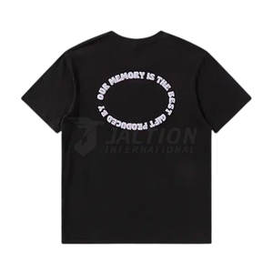 Venta al por mayor hombres Puff impresión Camiseta 100% algodón cuello redondo ajuste suelto personalizado OEM servicio Color sólido Puff impresión camiseta para hombres - Product Image 2