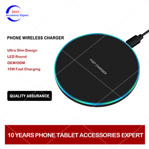 <span class=keywords><strong>Jmax</strong></span> Tendance 2024 Meilleur Chargeur Sans Fil Portable 15W avec Lumière LED, Charge Rapide pour Téléphone Mobile et iPhone - Product Image 1