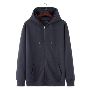 Sweat à capuche d'hiver brodé oversize unisexe pull uni personnalisé pour hommes design bouffant taille XS polaire pas cher imprimé motif fermeture éclair - Product Image 1