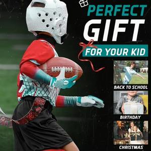 Gants de receveur de football américain flexibles en gros, respirants, légers, avec protection de la paume sublimée, antidérapants et adhérents - Product Image 6