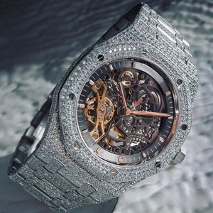 Reloj de Pulsera de Acero Inoxidable de Lujo Unisex APs Fashion, Esqueleto con Moissanita, Reloj Mecánico Automático Antiguo para Negocios - Product Image 2