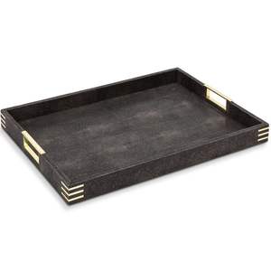 Elegante bandeja de cuero para hacer una declaración de lujo en configuraciones formales de comedor o arreglos de mesa de café diarios - Product Image 4