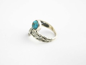 Anillo de Plata de Ley 925 con Turquesa Ostra Hecha a Mano con Diseño de Flor para Mujer - Product Image 3