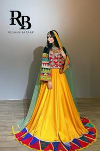 Robe traditionnelle afghane vintage pashtun, vêtements ethniques culturels faits à la main pour femmes, vente en gros, longueur au sol, manches longues - Product Image 6