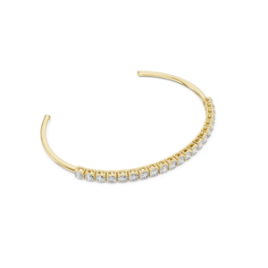 Elegante Brazalete de Plata de Ley 925 con Moissanita de Corte Redondo, Joyería Fina Minimalista - Product Image 2