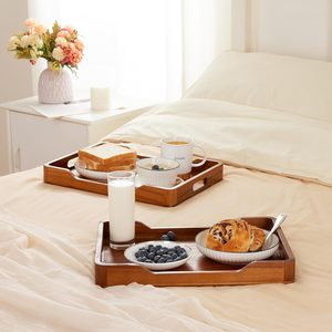 Las mejores bandejas de madera ecológicas de lujo, bandeja de almacenamiento de madera natural de menor costo con asas - Product Image 6