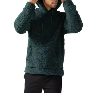 <b>Men's</b> Winter Zipper-Up <b>Sherpa</b>-Lined <b>Fleece</b> <b>Hoodie</b> 100% Cotton Thermal Long Sleeve Outdoor Fuzzy <b>Men's</b> hoodies - Product Image 1
