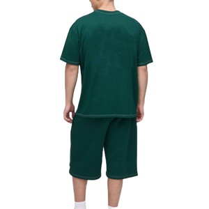 High Quality Plus Size Men's Summer Two Piece <b>Set</b> T-Shirt Shorts Breathable Quick Dry Fabric Casual High Street Style for - Product Image 3