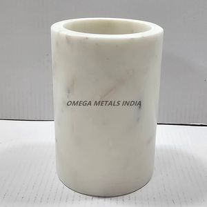 Cubo de hielo de mármol pulido y enfriador de vino Diseño elegante para cenas de lujo para ocasiones de fiesta de servicio de champán-Materia de metal - Product Image 1