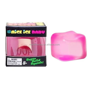 Juguete de Gel de Hielo Simulado en Forma de Cubo Unisex, Juguete de Plástico para Apretar y Aliviar la Presión en las Puntas de los Dedos para Niños y Niñas - Product Image 1