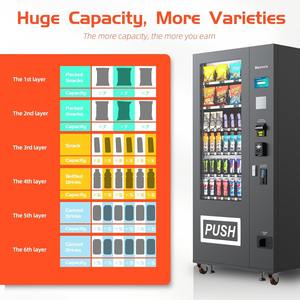 Tout nouveau distributeur automatique combiné de collations et de boissons réfrigérées d'origine avec paiement par carte, factures et pièces de monnaie - Product Image 5