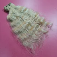 Extensions de cheveux humains vierges Remy indiens blonds 613 ondulés, double trame, pointes pleines, couleur claire, qualité 10A