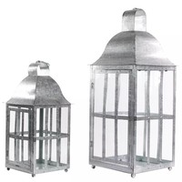 Lot de 2 lanternes à bougie blanches lanternes en aluminium lanterne à bougie suspendue portable pour cadeaux d'événement