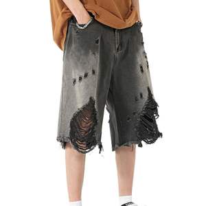 <b>Y2k</b> 100% Cotton High Quality Washed Breathable Denim <b>Shorts</b> Hip Hop Streetwear Distressed Jeans <b>Shorts</b> - Product Image 1