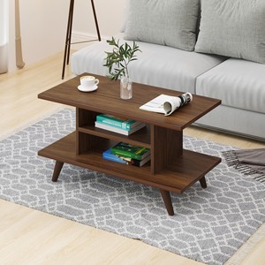 BLUEWUD Anatdol Standard Engineered Wood Coffee Center Sofa Tea, Teapoy <b>Console</b> <b>Table</b> (Brown Maple) - Product Image 1