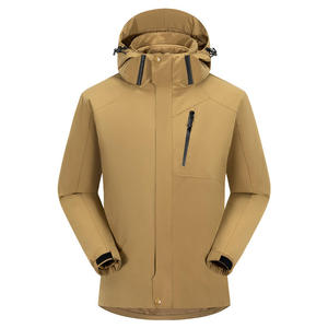 Veste universitaire tendance d'hiver pour homme, coupe-vent, imperméable, chaude, fermeture éclair sur le devant, capuche, veste en jean décontractée pour les sports de plein air - Product Image 5