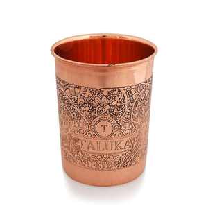 Vaso de Cobre Grabado en Relieve Cooper Glass de 10 oz, Ideal para Beber, Servir y Regalar - Product Image 5
