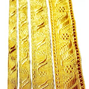 Ribete de Encaje Metálico Dorado, Galón Tressee, Encaje Francés de Lujo, Tejido Jacquard Ecológico, Telas Estrechas - Product Image 5