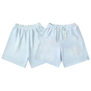 Dessin d'été personnalisé brodé patch logo haute qualité Vintage fabricant 100% coton Sweat hommes lavage à l'acide Shorts - Product Image 3