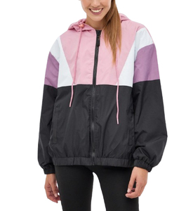 Chaqueta cortavientos unisex ligera de nailon y poliéster para hombre, chaqueta deportiva de colores contrastantes con capucha y cremallera, estampado de verano al aire libre - Product Image 3