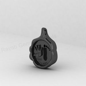 Solid 925 Silver Handprint Baby Footprint Blank Bezel Setting 19x13mm Lapis Charm Pendant Breastmilk Ashes DIY Memorial Jewelry - Product Image 6