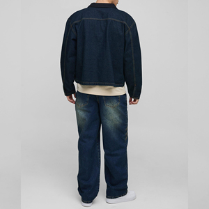 Nouvelle veste pour homme grande taille en tricot doux à un bouton, élégante et décontractée, en toile denim, imperméable, respirante et confortable pour l'hiver - Product Image 6