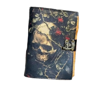 Cổ Điển Skull In Da Tạp Chí Máy Tính Xách Tay Deckle Cạnh Cổ Điển Giấy Grimoire Gothic Sketchbook Người Yêu Hộp Sọ - Product Image 3