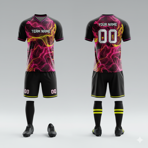 Ensemble de maillots de football personnalisés avec noms et numéros d'équipe personnalisés, léger, 100% polyester, vêtements de sport unisexes pour adultes - Product Image 5