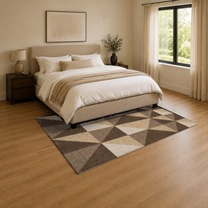 Tapis de salon en chenille antidérapant, imprimé numériquement, lavable en machine, beige et marron, style moderne et vintage, vente en gros, modèle LXDP-0690 - Product Image 3