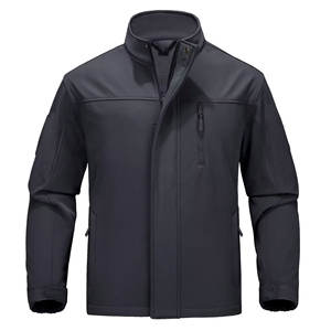 Recién llegado, chaquetas de concha blanda para hombre, impermeable, de Color sólido, de manga larga, con cremallera completa, chaqueta informal personalizada para hombre - Product Image 1