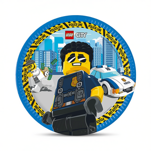Assiettes de fête Lego City 23 cm, 6 pièces, vaisselle jetable pour la fête d'anniversaire des enfants - Product Image 2