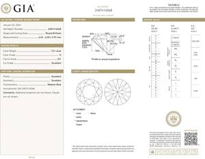 ได้รับการรับรอง GIA เพชร1.01ct SI1ความคมชัดสูงกลมตัดยอดเยี่ยมเพชรหลวมธรรมชาติคุณภาพดีเยี่ยมจากอินเดีย - Product Image 2