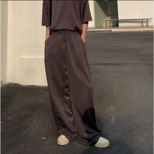 OEM logo personnalisé broderie imprimé design hommes été mince 2025 nouveau pantalon décontracté ample droit gris à jambes larges - Product Image 4