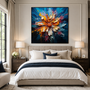 Blooming Energy Textured Oil Painting Wall Art 3D Handmade <b>Canvas</b> Hanging Decor House <b>for</b> Apartment Project Decor - Product Image 1