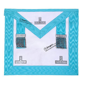 Vente chaude maçonnique outil tablier avec bordure bleue brodé à la main Regalia Logo personnalisé tissu matériel dentelle décoration bas prix - Product Image 4