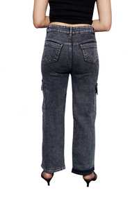 กางเกงยีนส์คาร์โก้6กระเป๋าสำหรับผู้หญิง/เด็กผู้หญิงผ้าเดนิมดูน่ากลัวทันสมัย - Product Image 2