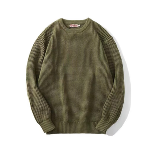 Suéter Clásico Informal de Gran Tamaño para Hombre, 100% Algodón, Tejido Waffle, Otoño, Secado Rápido, Transpirable, Estilo Vintage - Product Image 3