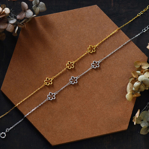 सोने और चांदी के प्लेटेड प्यारे फूलों के आकार लिंक के साथ थोक बिक्री श्रृंखला, नए लोकप्रिय सरल डिजाइन - Product Image 3