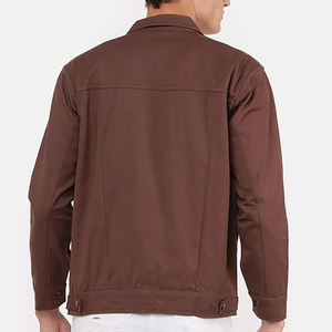 แจ็กเก็ตยีนส์สำหรับใส่กลางแจ้งสีน้ำตาลล้วนของผู้ชายแจ็กเก็ตยีนส์ลำลองผ้าฝ้ายมีสไตล์แจ็คเก็ตยีนส์ปรับแต่งได้ - Product Image 2