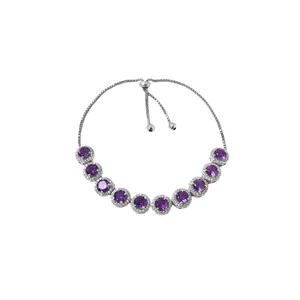 Pulsera de Plata 925 con Cristal de Amatista para Mujer - Tamaño Ajustable - Product Image 2