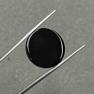 Natural <b>Black</b> Onyx Cabochon Flat Straight <b>Edge</b> Round Shape Loose Gemstones <b>Black</b> Onyx 8mm to 20mm For Jewelry Making - Product Image 4