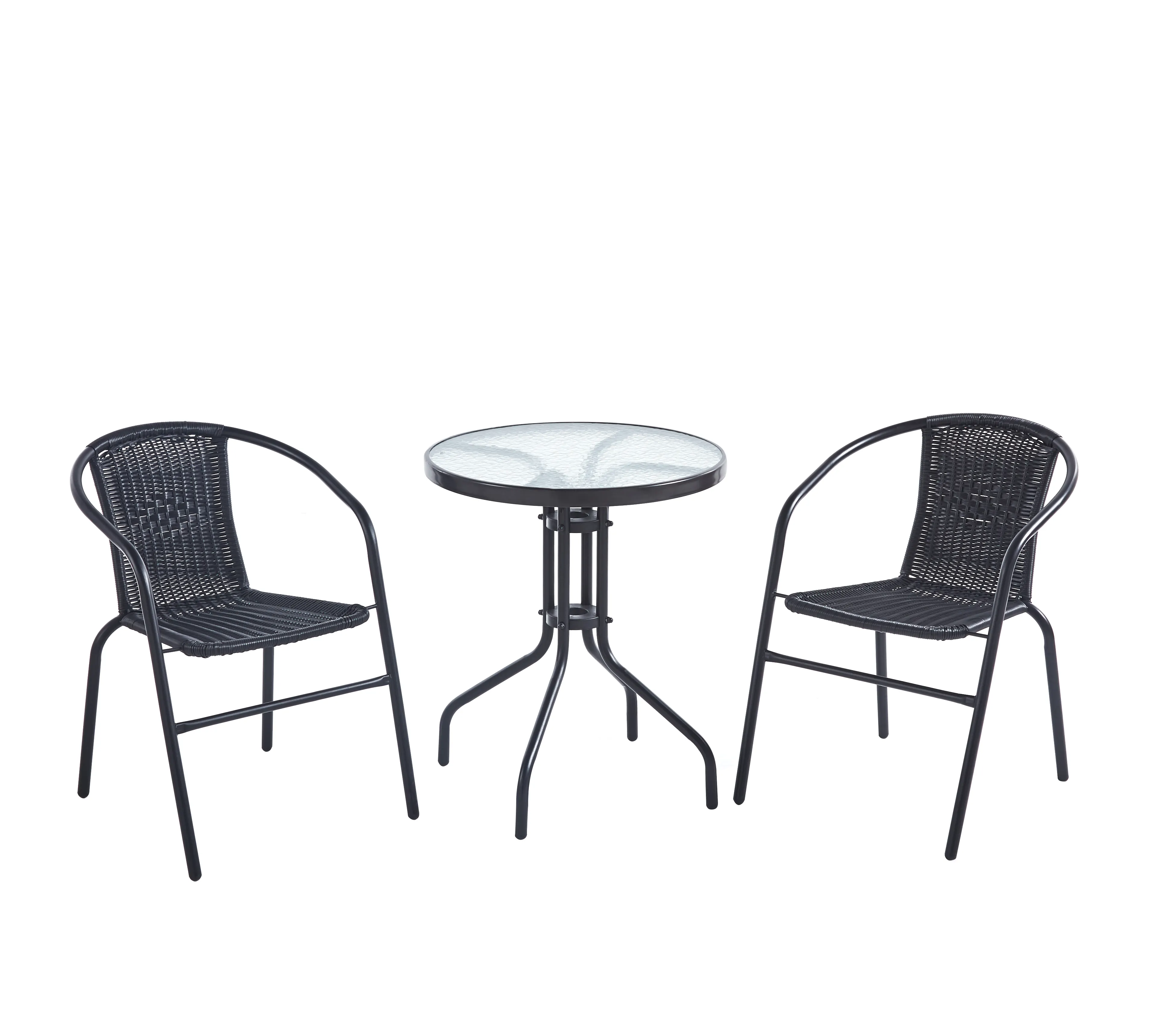 Modern Style Garden Sets Outdoor Furniture Rattan Material Dining Garden Sets With Steel Frame