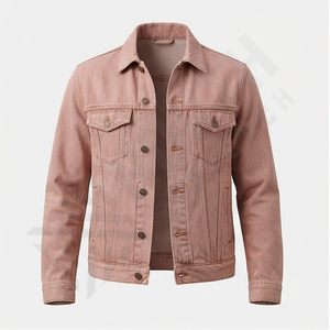 Veste en jean pour homme sur mesure, logo brodé, style vintage délavé, look promotionnel pour le personnel, look clubwear, veste tendance - Product Image 1