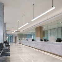 Luminaire suspendu linéaire LED en aluminium de 1200 mm pour hall de banque, 6000K, dimmable, lampe de plafond pour hall
