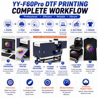 Impresora DTF de Formato Grande de 60 cm, Cabezal de Impresión Epson I3200-A1, Máquina de Impresión Todo en Uno con Agitador de Polvo Automático para la Industria Textil