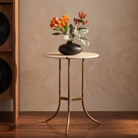Table basse ronde en fer et marbre, petite table d'appoint, table d'appoint antique moderne, table de cocktail, mobilier décoratif, vente en gros