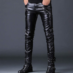 บริการ OEM กางเกงหนังผู้ชายทรงทันสมัย สั่งตัดได้ สไตล์วินเทจ แนวสตรีท ทรงตรง น้ำหนักเบา สบายๆ เอวกลาง - Product Image 2